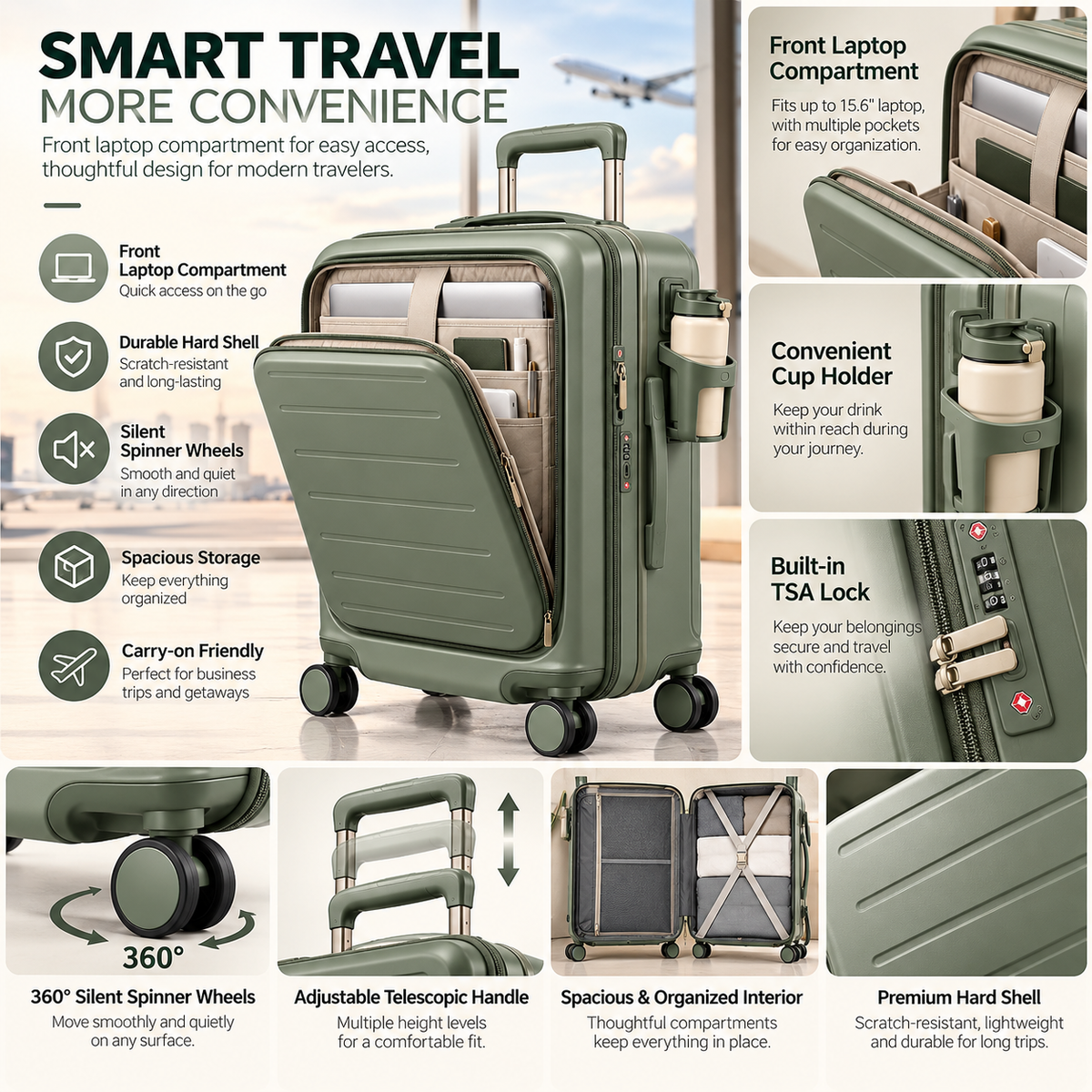 Sage Smart Organizer Suitcase