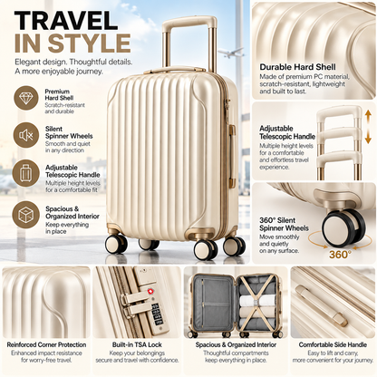 Aurora Rib Carry-On Suitcase